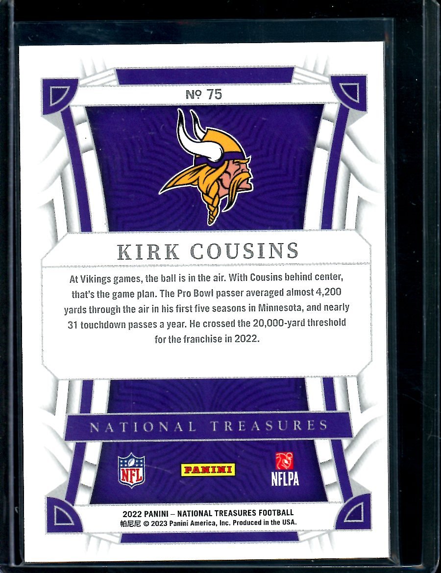 2022 Panini National Treasures Kirk Cousins Stars & Stripes /13 Vikings