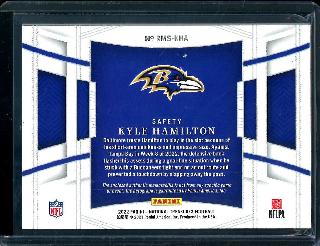 2022 Panini National Treasures Kyle Hamilton Rookie RPA /25 Ravens