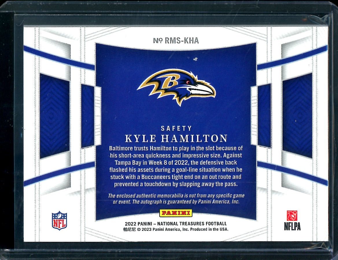 2022 Panini National Treasures Kyle Hamilton Rookie RPA /25 Ravens