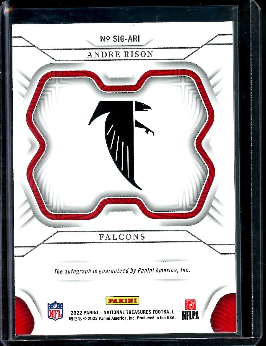 2022 Panini National Treasures Andre Rison Auto /99 Falcons