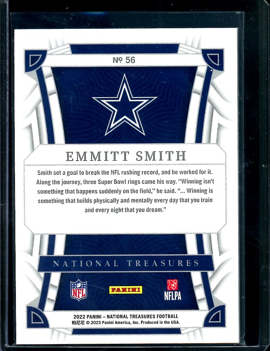 2022 Panini National Treasures Emmitt Smith Silver /25 Cowboys