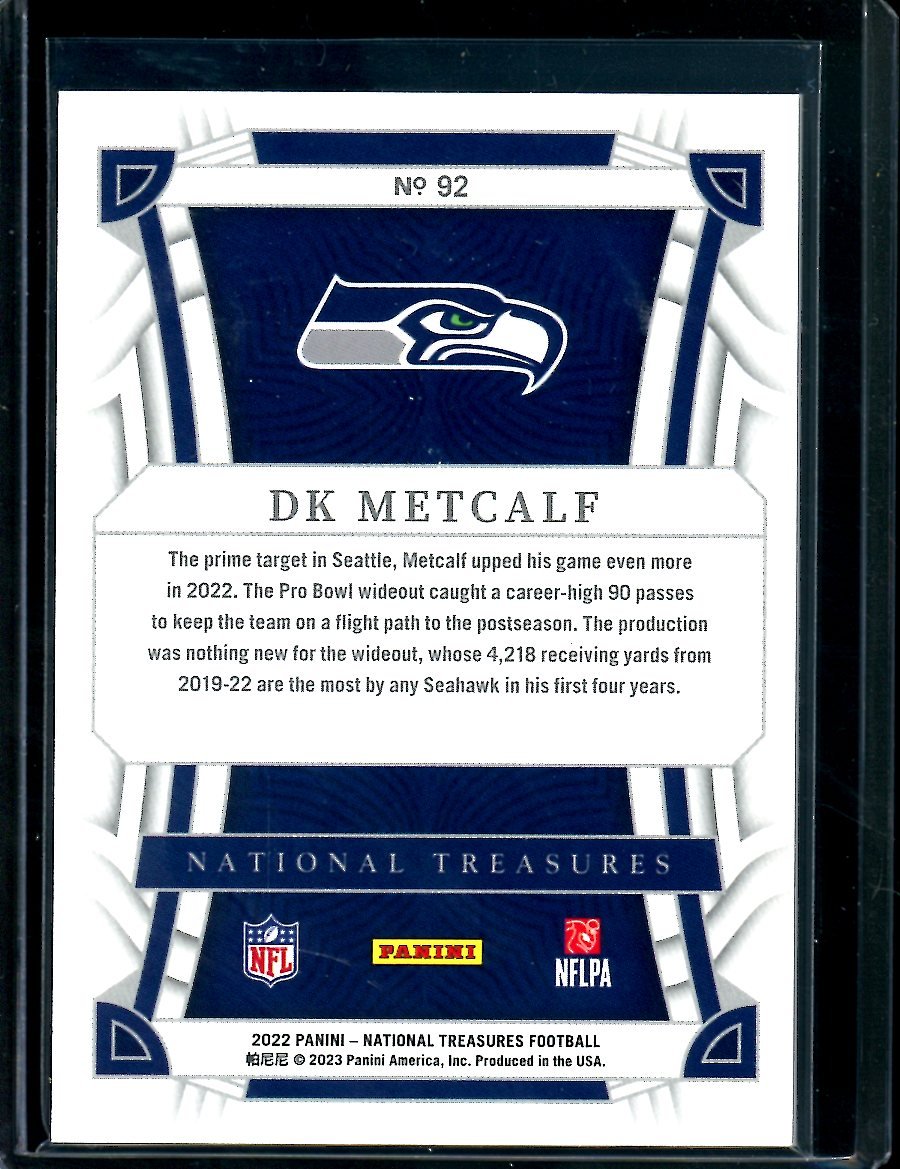 2022 Panini National Treasures D.K. Metcalf Purple /49 Seahawks