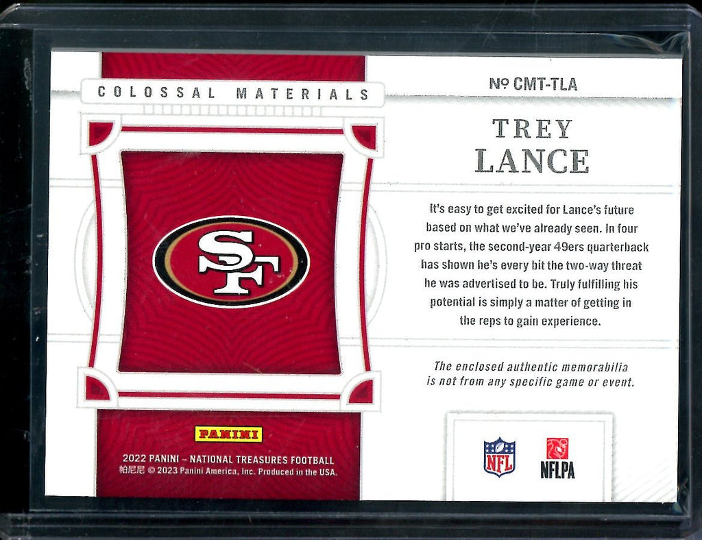 2022 Panini National Treasures Trey Lance Colossal Patch Gold /10 49ers