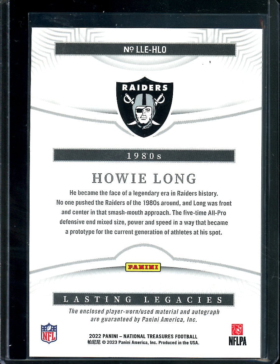 2022 Panini National Treasures Howie Long Lasting Legends Patch Auto /99 Raiders