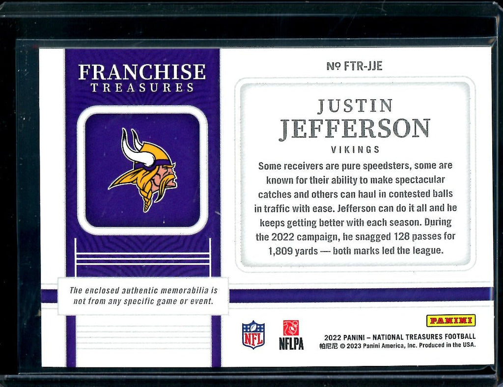 2022 Panini National Treasures Justin Jefferson Franchise Treasures Patch /49 Vikings