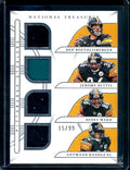 2022 Panini National Treasures Ben Roethlisberger/Jerome Bettis/Hines Ward/Antwaan Randle El Quad Patch /99 Steelers