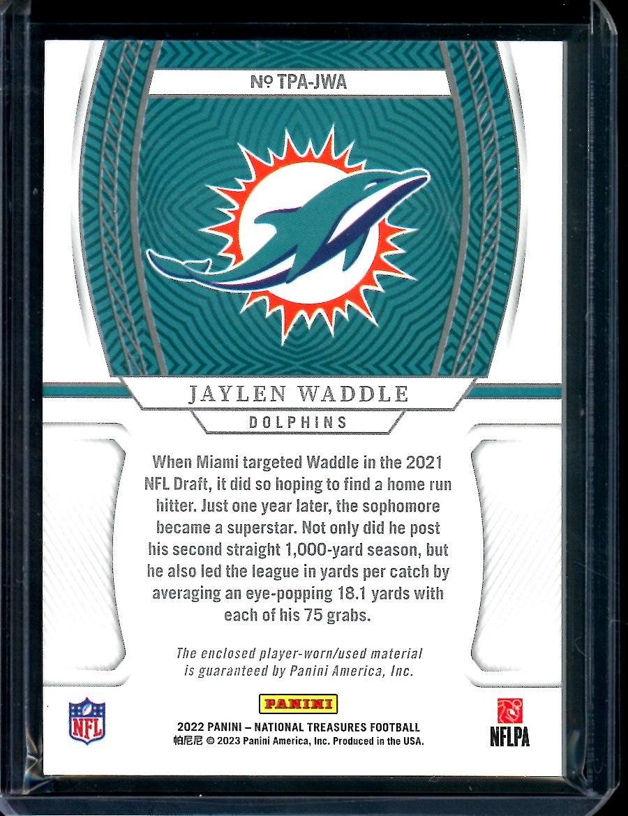 2022 Panini National Treasures Jaylen Waddle Treasured Patch /25 Dolphins