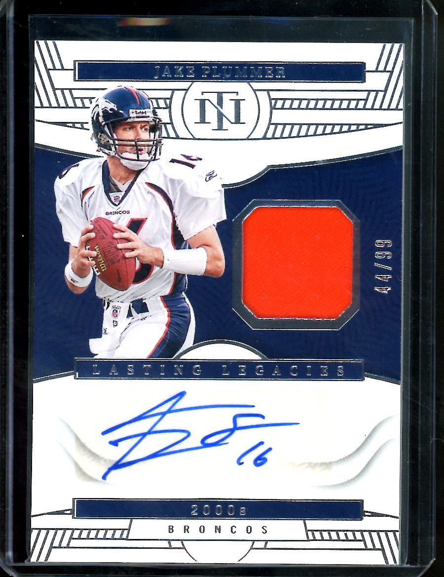 2022 Panini National Treasures Jake Plummer Lasting Legends Patch Auto /99 Broncos