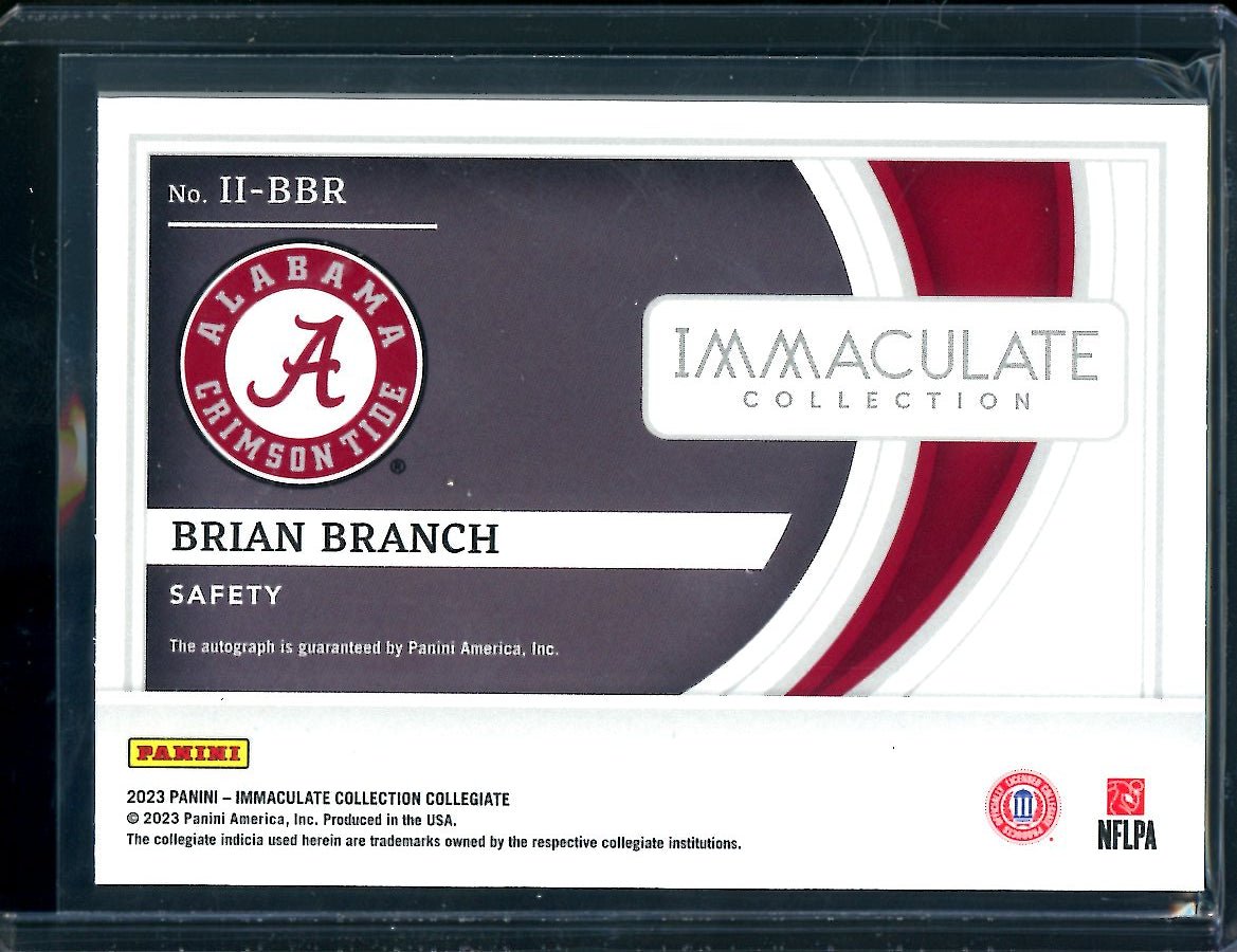 2023 Panini Immaculate Collegiate Brian Branch Rookie Introductions Auto /99 Alabama