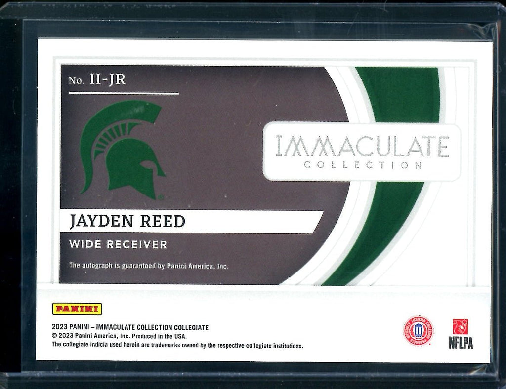 2023 Panini Immaculate Collegiate Jayden Reed Rookie Introductions Auto /99 Michigan State