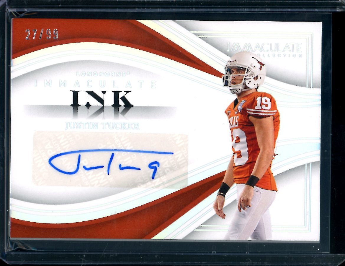 2023 Panini Immaculate Collegiate Justin Tucker Immaculate Ink Auto /25 Texas