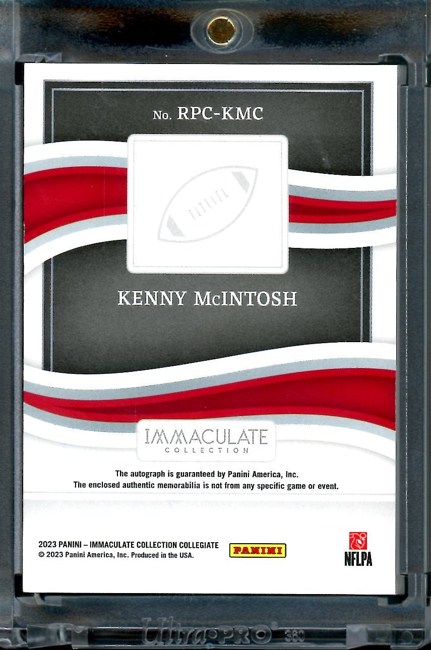 2023 Panini Immaculate Collegiate Kenny McIntosh Jumbo Patch Auto /10 Georgia