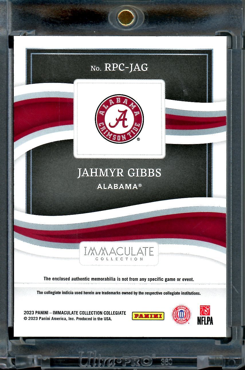 2023 Panini Immaculate Collegiate Jahmyr Gibbs Rookie Jumbo Patch /12 Alabama