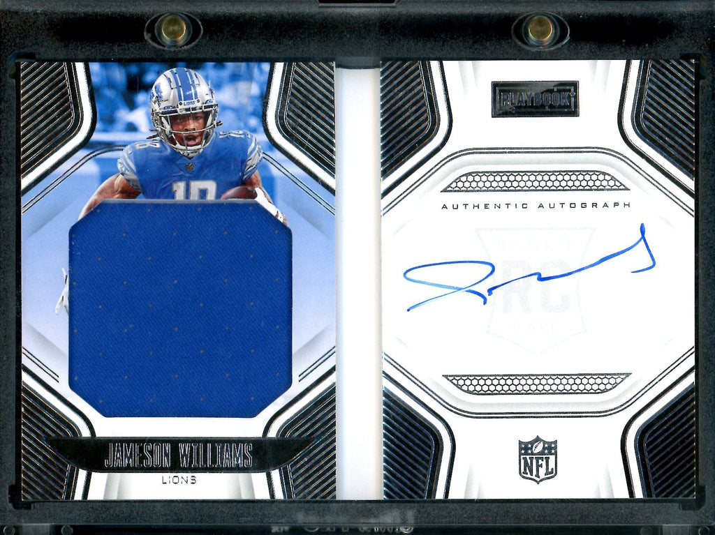 2022 Panini Playbook Jameson Williams Rookie Booklet RPA /249 Lions