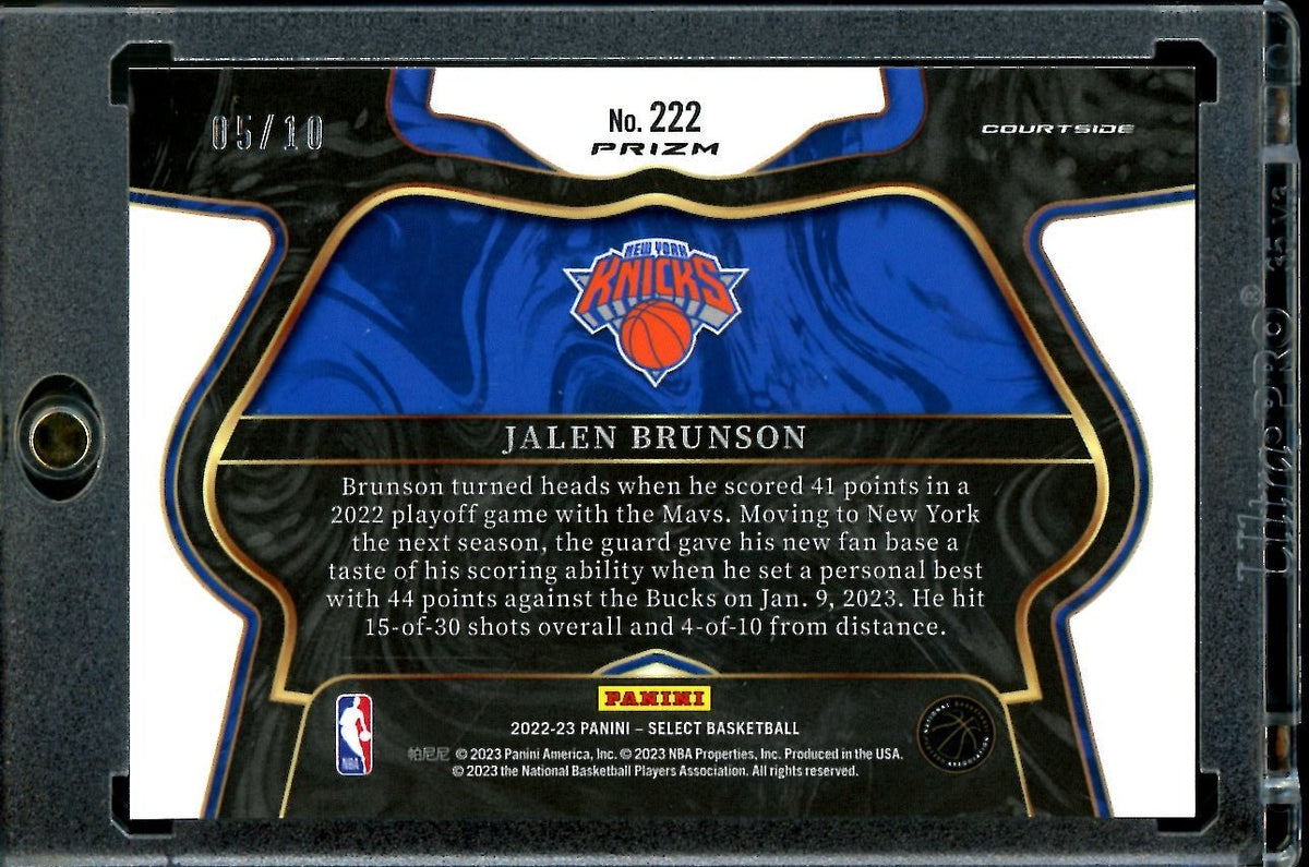 2022-23 Panini Select Jalen Brunson Courtside Gold Shimmer /10 Knicks