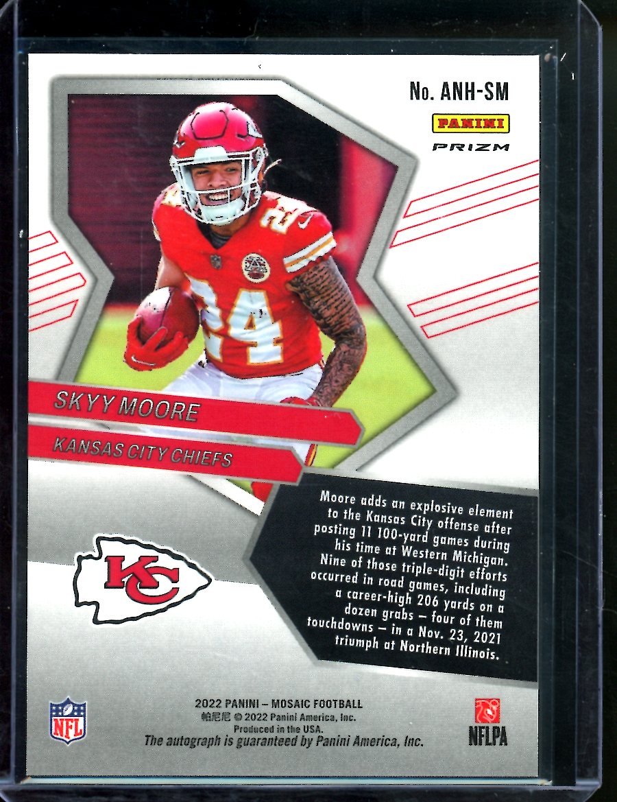2022 Panini Mosaic Skyy Moore Rookie No Huddle Auto Chiefs