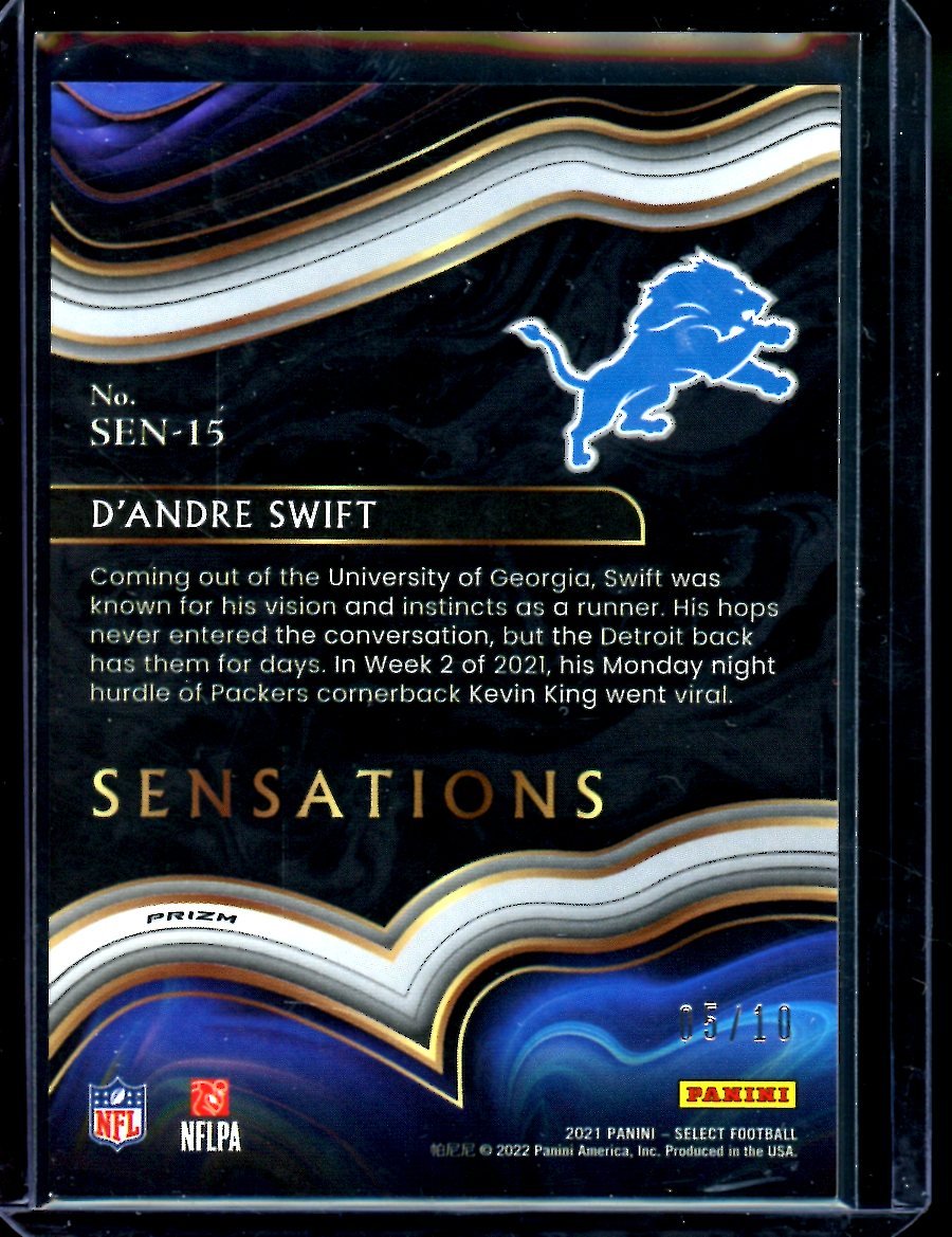 2021 Panini Select D'Andre Swift Sensations Gold /10 Lions