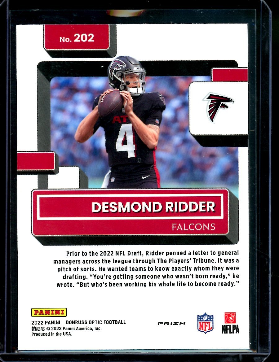 2022 Panini Optic Desmond Ridder Rookie Flames SSP Falcons