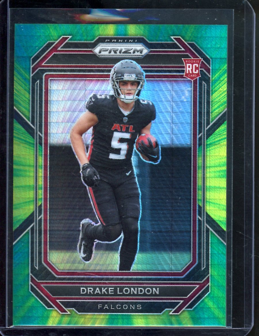 2022 Panini Prizm Drake London Rookie Green Yellow Hyper /175 Falcons
