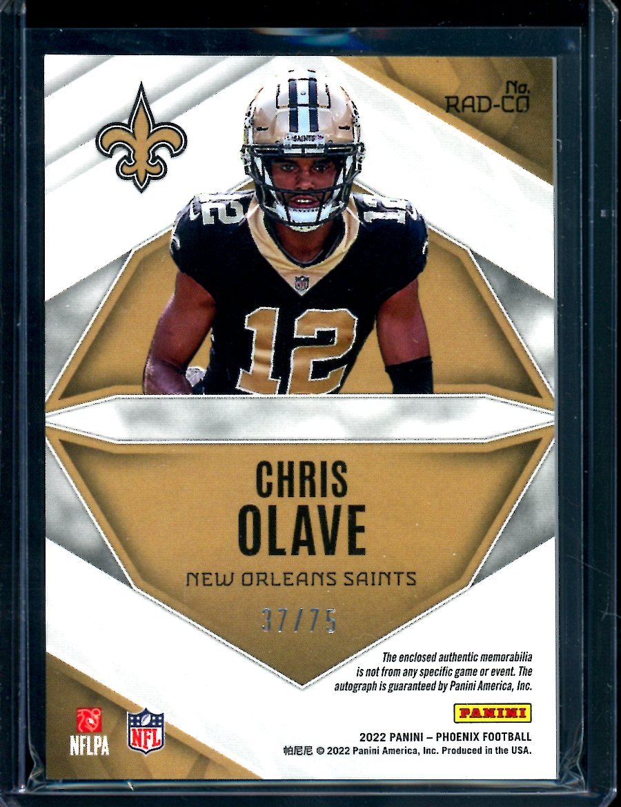 2022 Panini Phoenix Chris Olave Rookie RPA /75 Saints
