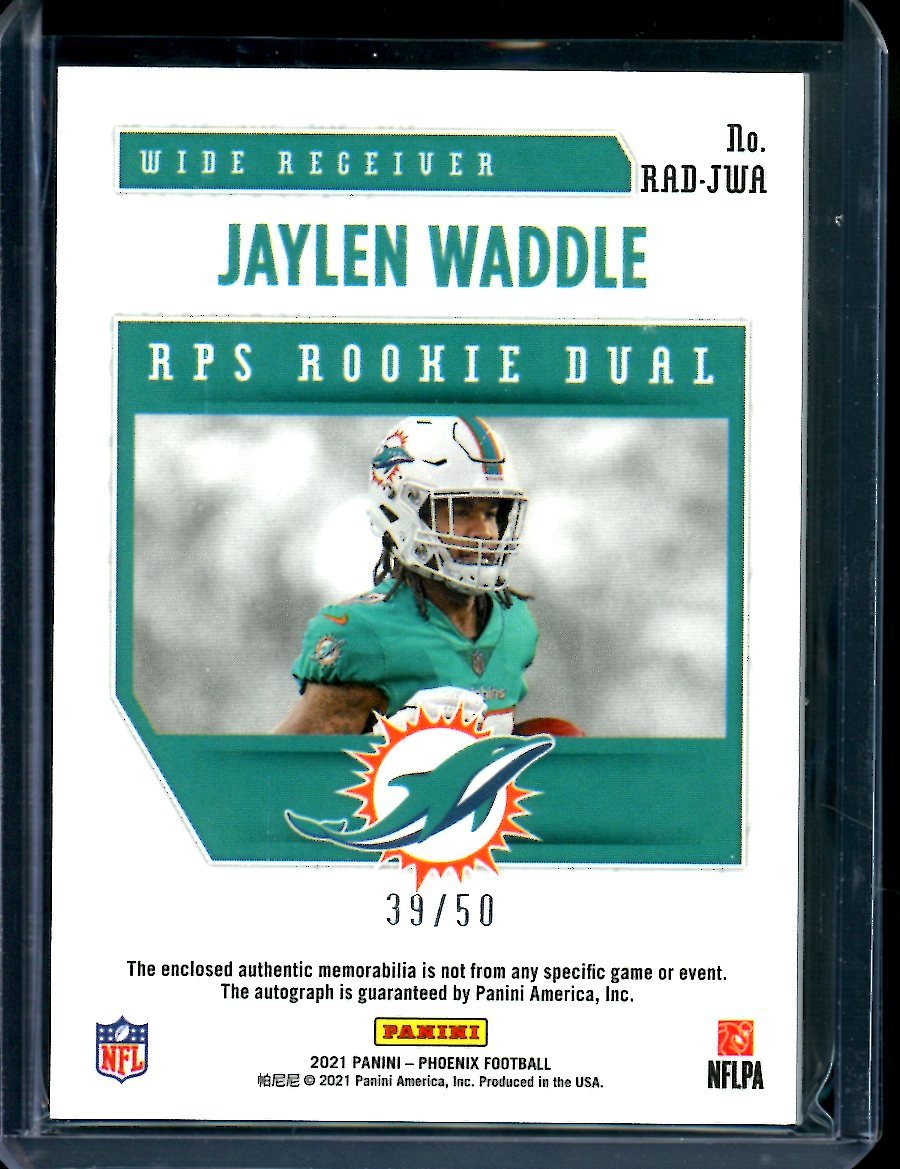 2021 Panini Phoenix Jaylen Waddle Rookie RPA Orange /50 Dolphins