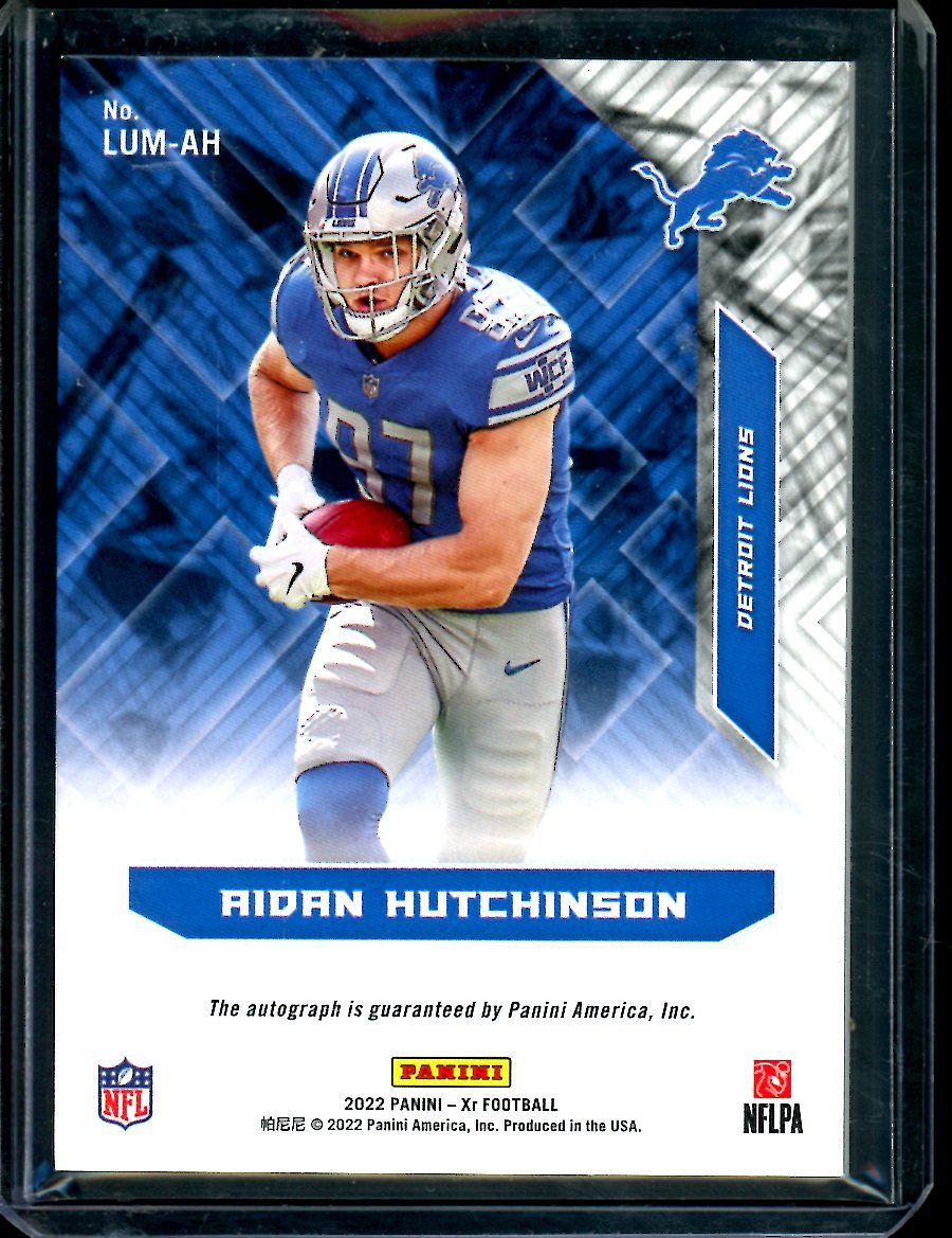 2022 Panini XR Aidan Hutchinson Rookie Auto /49 Lions