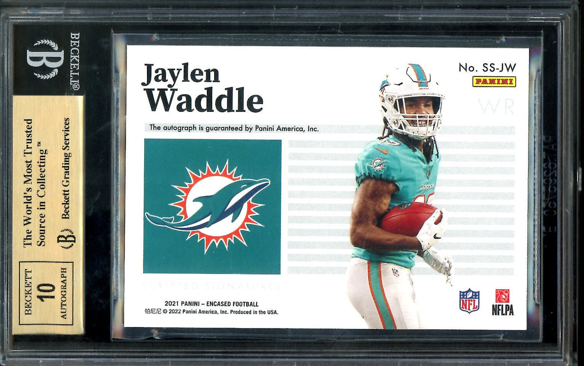 2021 Panini Encased Jaylen Waddle Rookie Auto Sapphire /35 BGS 9.5 Dolphins
