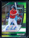 2020 Panini Prizm Evan Carter Green Yellow Hyper Auto Rangers