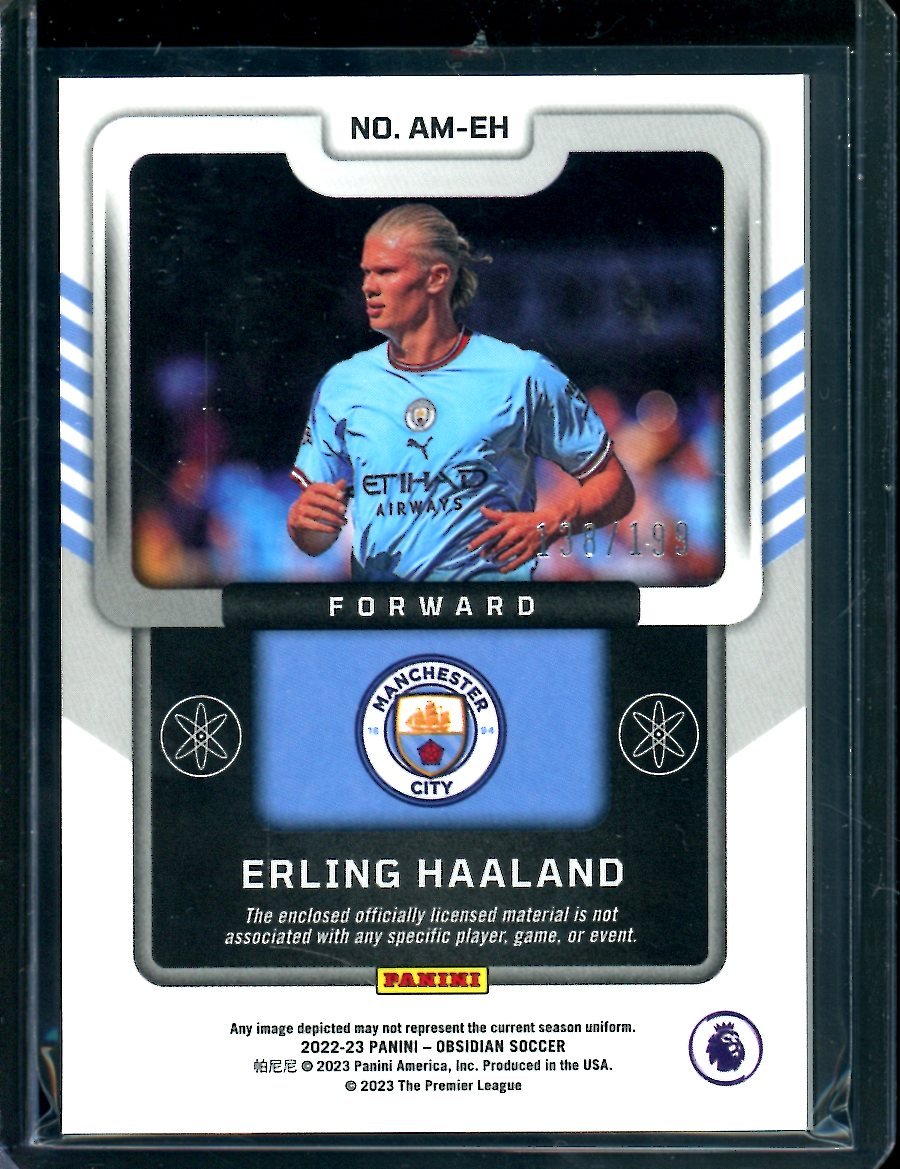 2022-23 Panini Obsidian Erling Haaland Atomic Patch /199 Manchester City