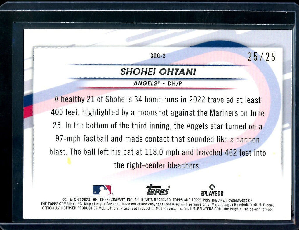 2023 Topps Prestine Shohei Ohtani Going Going Gone Orange /25 Angels