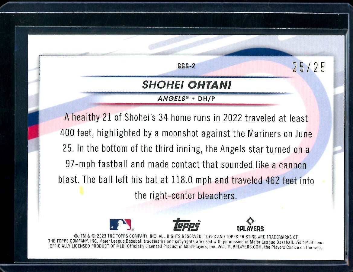 2023 Topps Prestine Shohei Ohtani Going Going Gone Orange /25 Angels