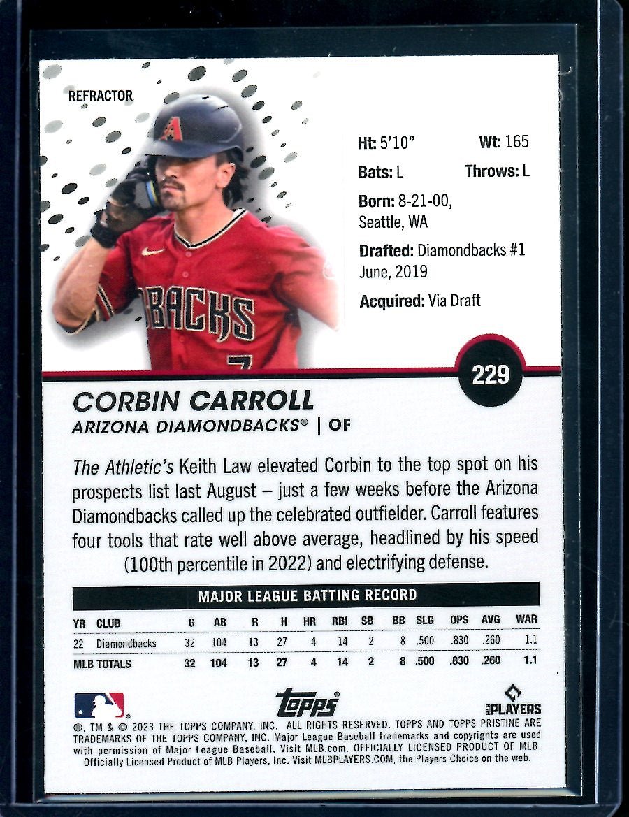 2023 Topps Prestine Corbin Carroll Rookie Refractor Diamondbacks