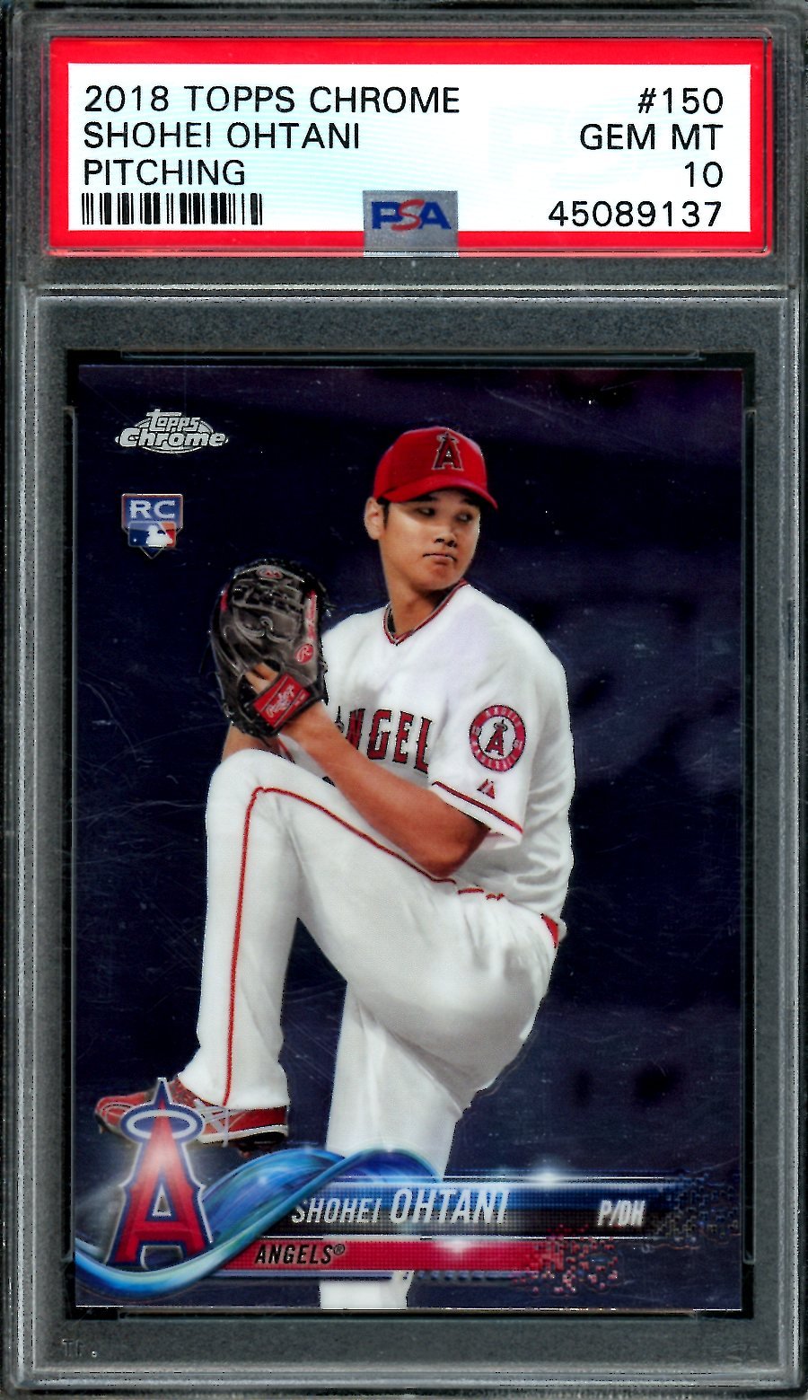 2018 Topps Chrome Shohei Ohtani Rookie Pitching PSA 10 Angels