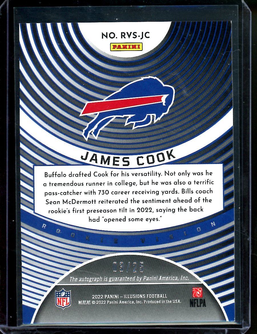 2022 Panini Illusions James Cook Rookie Vision Gold /25 Bills