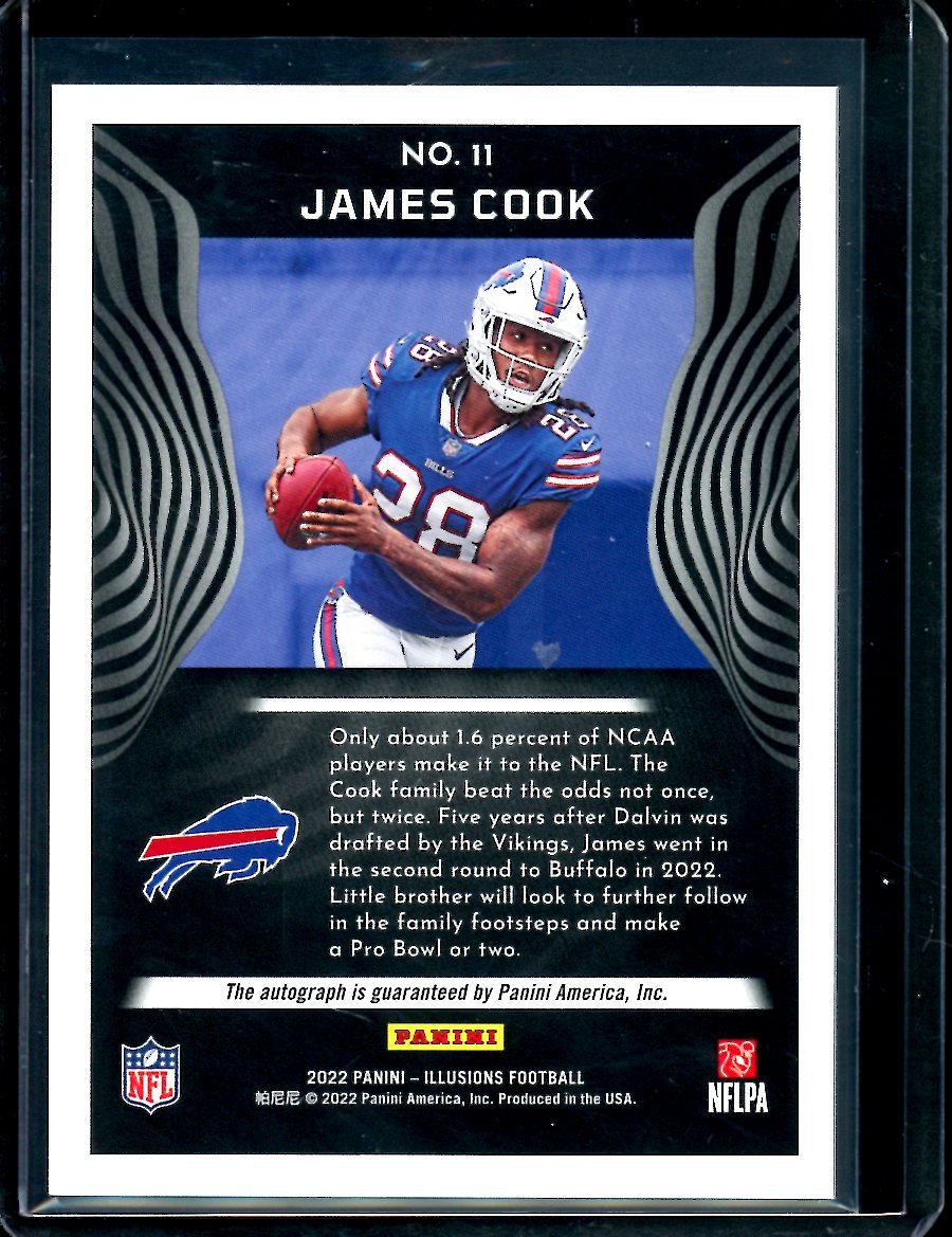 2022 Panini Illusions James Cook Rookie Auto Red /75 Bills