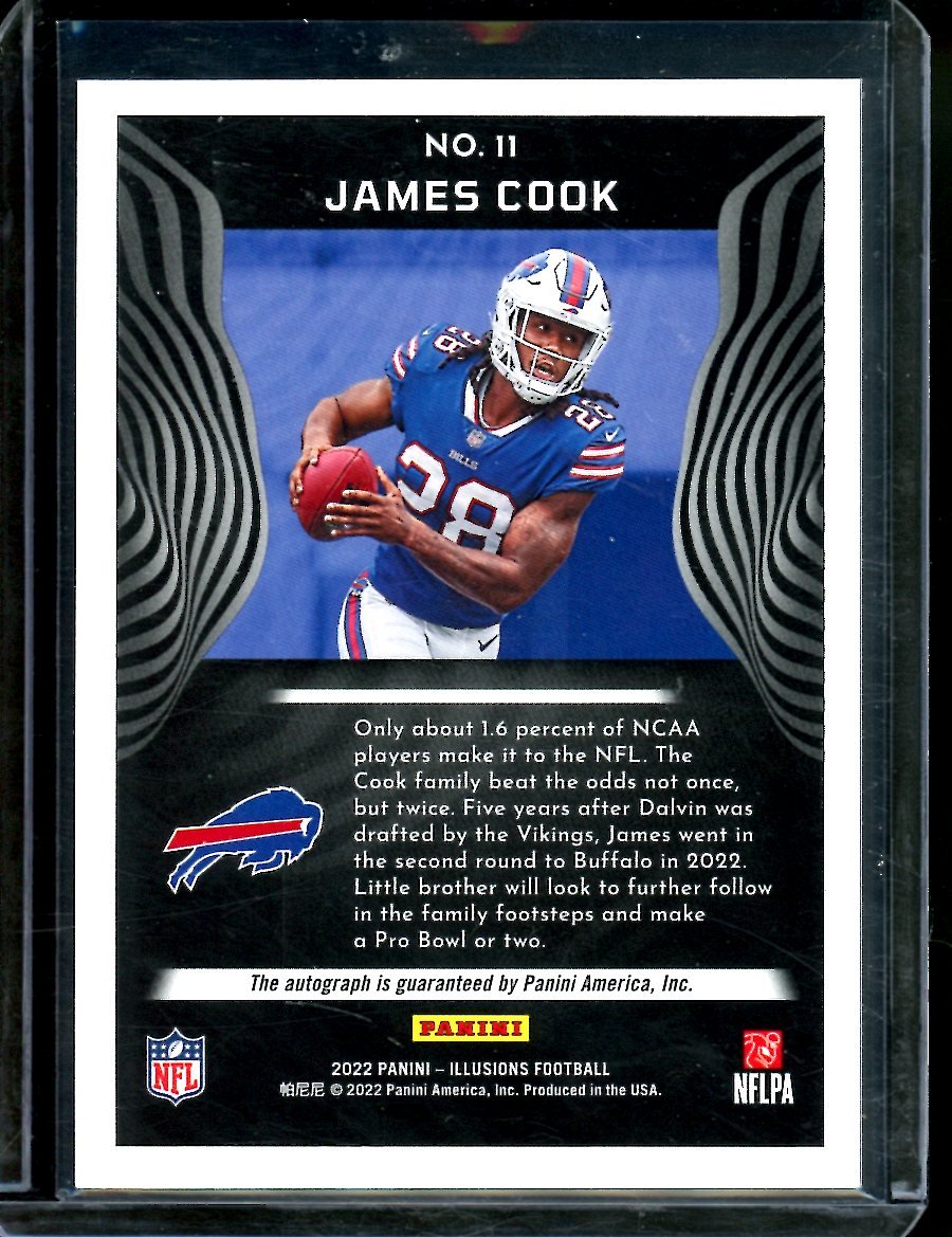 2022 Panini Illusions James Cook Rookie Auto Black Ice /25 Bills