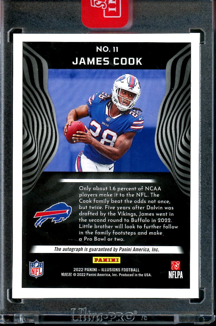 2022 Panini Illusions James Cook Rookie Auto Green /5 Bills