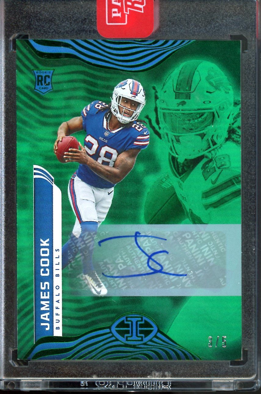 2022 Panini Illusions James Cook Rookie Auto Green /5 Bills