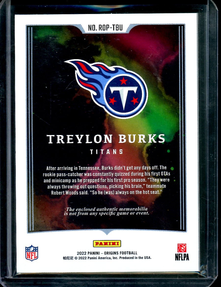 2022 Panini Origins Treylon Burks Rookie Patch /25 Titans