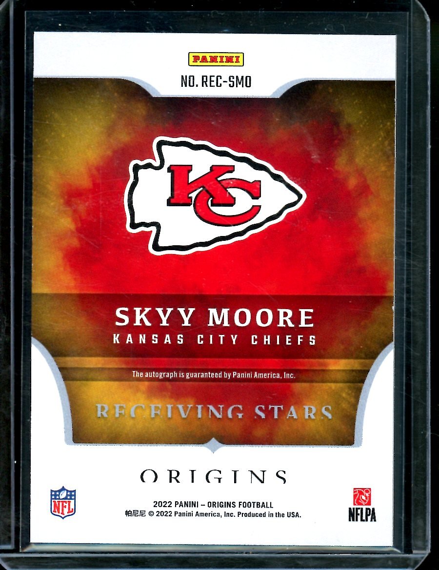 2022 Panini Origins Skyy Moore Rookie Receiving Stars Auto /8 Chiefs