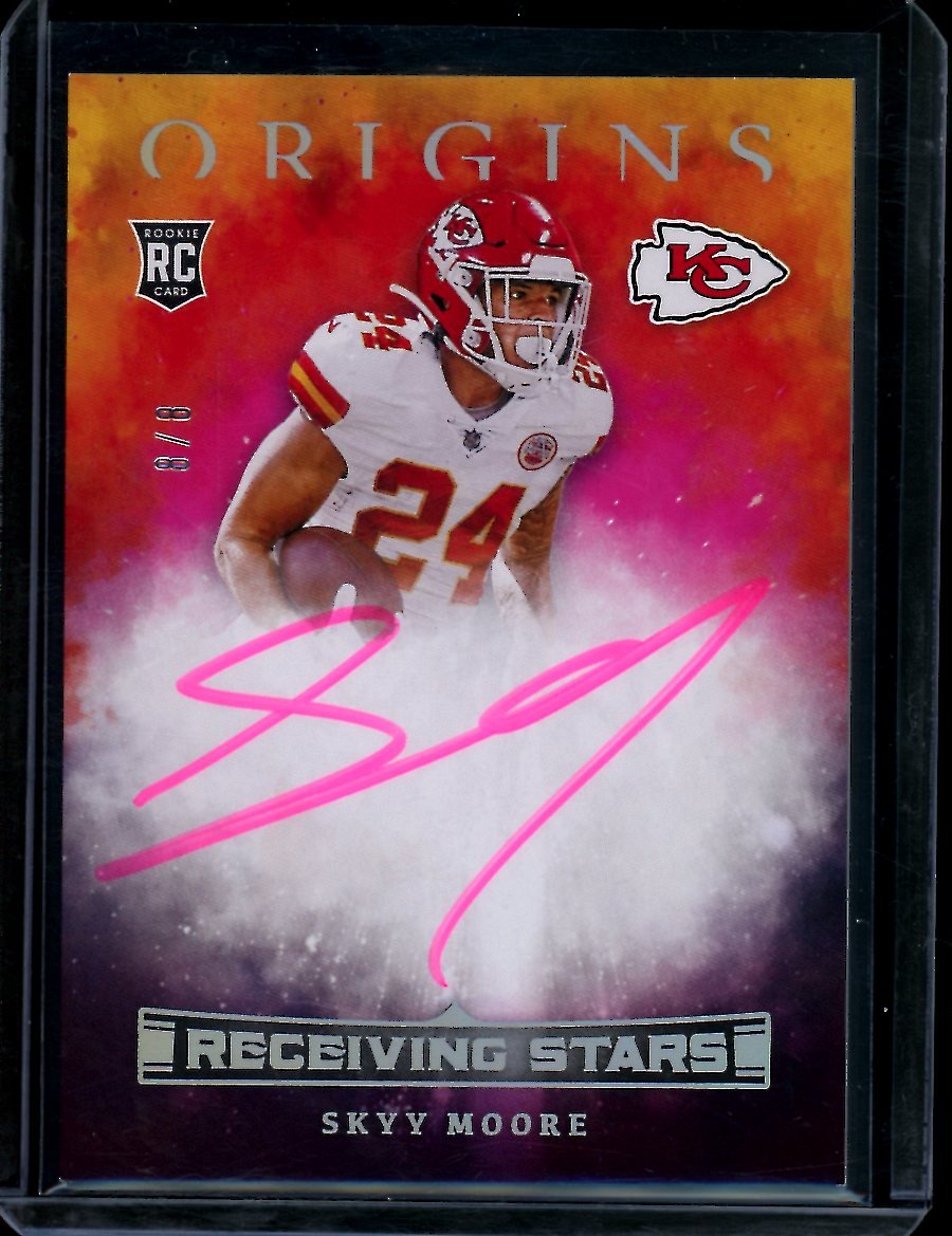 2022 Panini Origins Skyy Moore Rookie Receiving Stars Auto /8 Chiefs