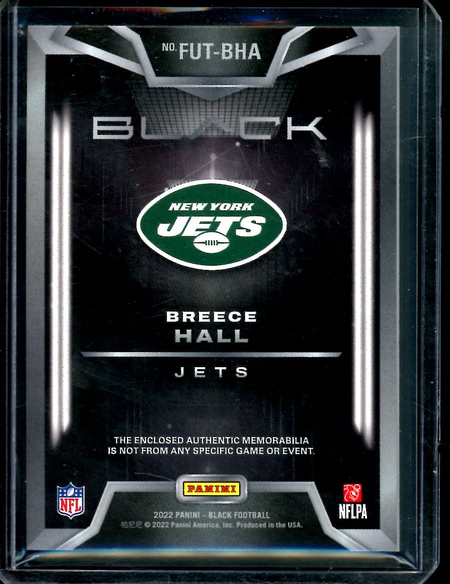 2022 Panini Black Breece Hall Rookie Patch /50 Jets