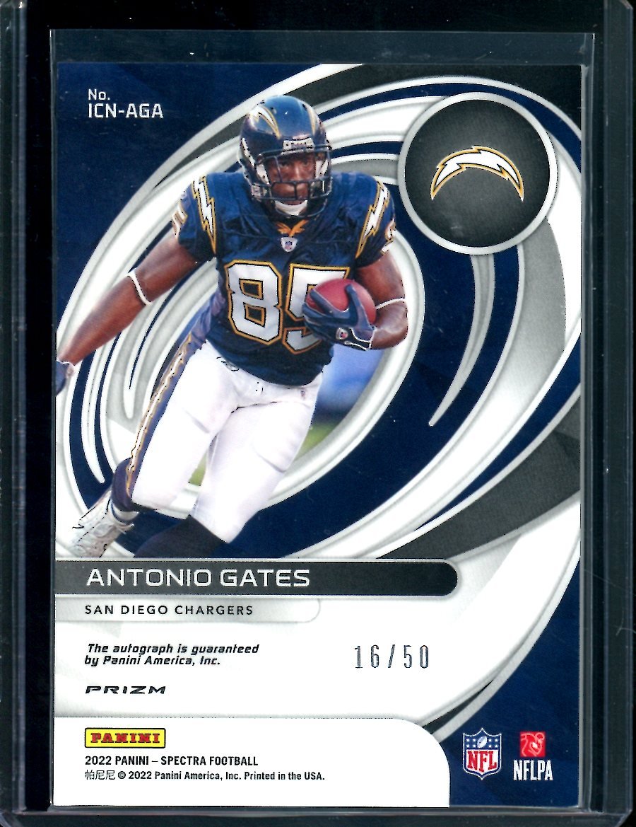 2022 Panini Spectra Antonio Gates Icons Auto /50 Chargers