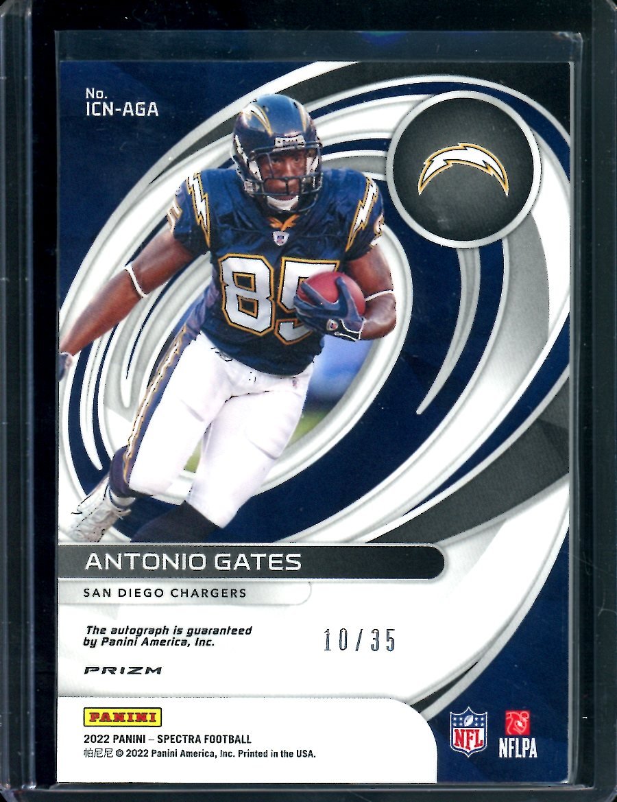 2022 Panini Spectra Antonio Gates Icons Auto /35 Chargers