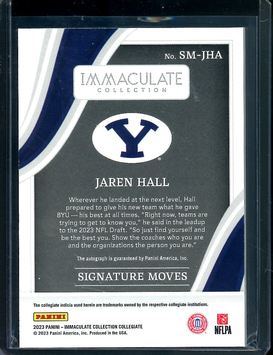 2023 Panini Immaculate Collgeiate Jaren Hall Signature Moves Auto /99 Vikings