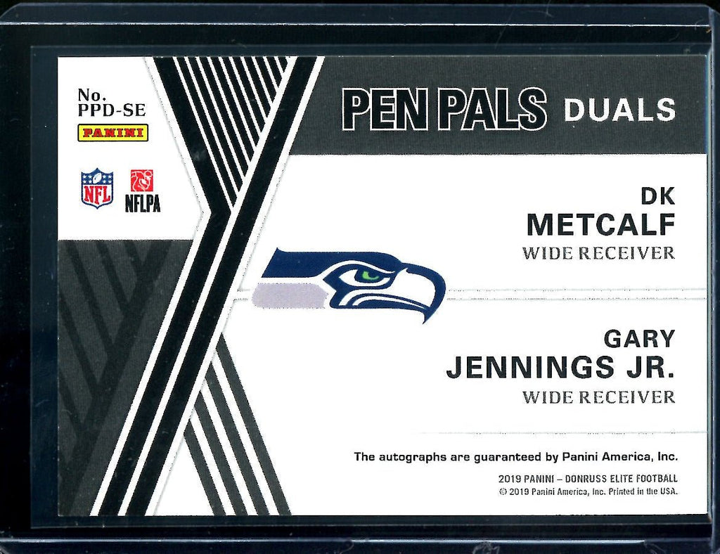 2019 Panini Elite DK Metcalf/Gary Jennings Jr. Dual Rookie Auto Seahawks