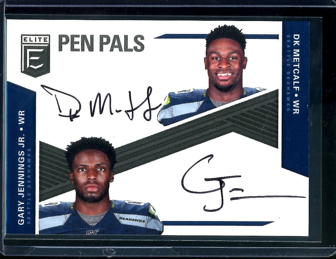 2019 Panini Elite DK Metcalf/Gary Jennings Jr. Dual Rookie Auto Seahawks