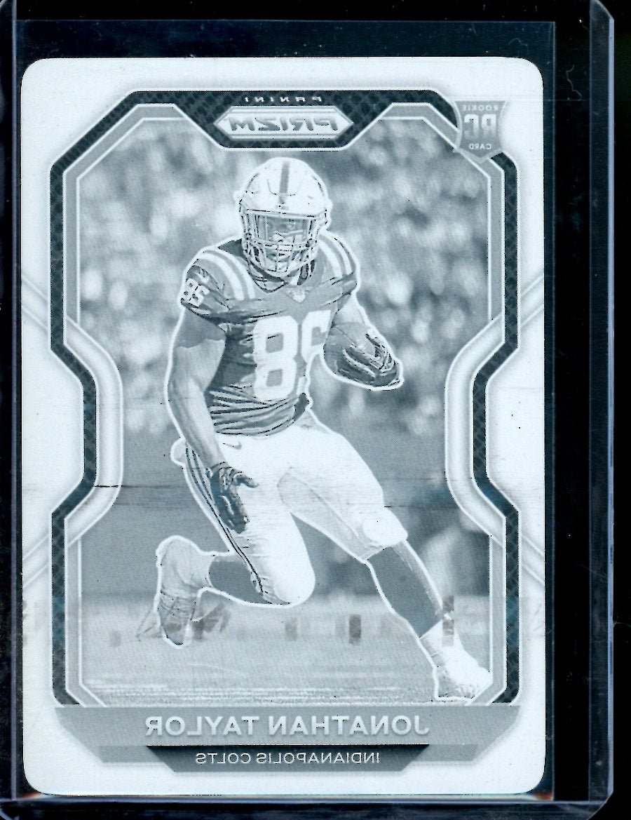 2022 Panini Chronicles Prizm Jonathan Taylor Rookie Printing Plate 1/1 Colts