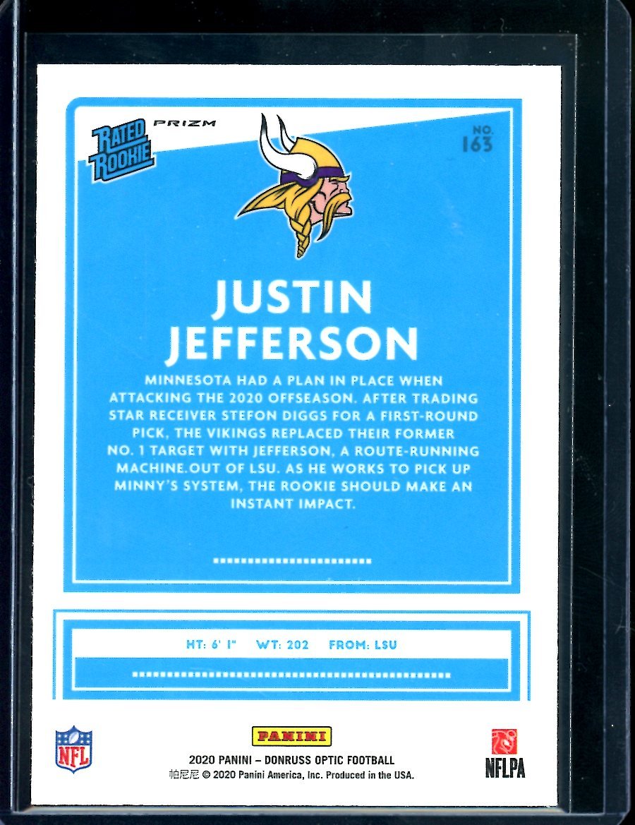 2020 Panini Optic Justin Jefferson Rookie Pink Vikings