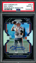 2021 Panini Chronicles Prizm Black Mac Jones Rookie Auto PSA 10 Patriots